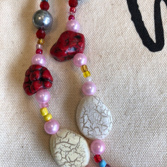 Multi Colored Bead Necklace - Picture 3 of 4